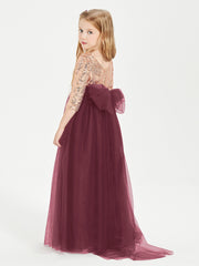 Sparkling Sequined Junior Bridesmaids Gown Cabernet
