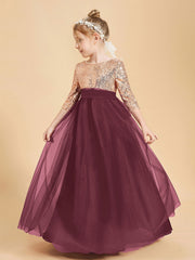 Sparkling Sequined Junior Bridesmaids Gown Cabernet