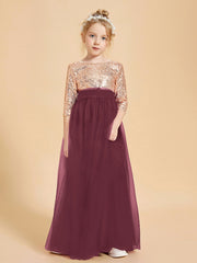 Sparkling Sequined Junior Bridesmaids Gown Cabernet