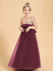 Sparkling Sequined Junior Bridesmaids Gown Cabernet