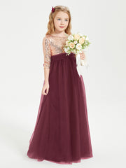 Sparkling Sequined Junior Bridesmaids Gown Cabernet