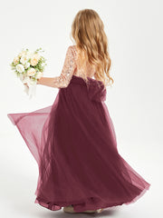 Sparkling Sequined Junior Bridesmaids Gown Cabernet