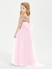 Sparkling Sequined Junior Bridesmaids Gown Candy Pink
