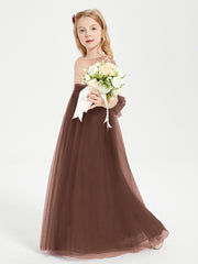Sparkling Sequined Junior Bridesmaids Gown Chocolate