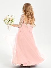 Sparkling Sequined Junior Bridesmaids Gown Coral