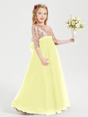 Sparkling Sequined Junior Bridesmaids Gown Daffodil