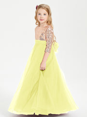 Sparkling Sequined Junior Bridesmaids Gown Daffodil