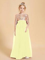 Sparkling Sequined Junior Bridesmaids Gown Daffodil