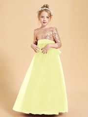 Sparkling Sequined Junior Bridesmaids Gown Daffodil