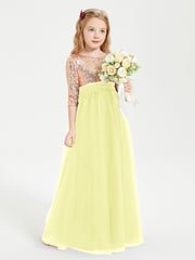 Sparkling Sequined Junior Bridesmaids Gown Daffodil