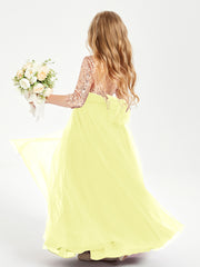 Sparkling Sequined Junior Bridesmaids Gown Daffodil