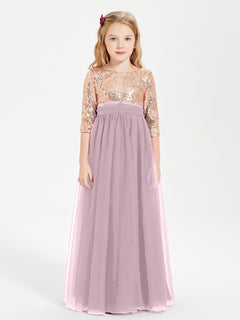 Sparkling Sequined Junior Bridesmaids Gown Dusk