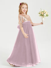 Sparkling Sequined Junior Bridesmaids Gown Dusk