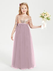 Sparkling Sequined Junior Bridesmaids Gown Dusk