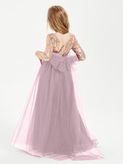 Sparkling Sequined Junior Bridesmaids Gown Dusk