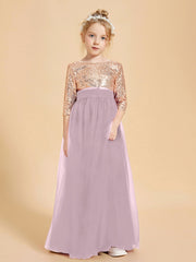 Sparkling Sequined Junior Bridesmaids Gown Dusk