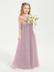 Sparkling Sequined Junior Bridesmaids Gown Dusk