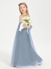 Sparkling Sequined Junior Bridesmaids Gown Dusty Blue