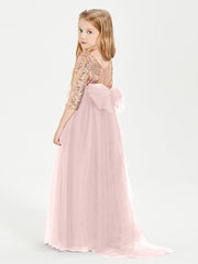 Sparkling Sequined Junior Bridesmaids Gown Dusty Rose