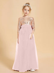 Sparkling Sequined Junior Bridesmaids Gown Dusty Rose