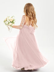 Sparkling Sequined Junior Bridesmaids Gown Dusty Rose