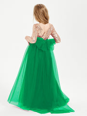 Sparkling Sequined Junior Bridesmaids Gown Emerald