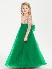 Sparkling Sequined Junior Bridesmaids Gown Emerald