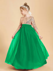 Sparkling Sequined Junior Bridesmaids Gown Emerald