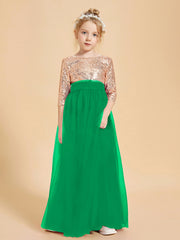 Sparkling Sequined Junior Bridesmaids Gown Emerald