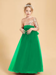 Sparkling Sequined Junior Bridesmaids Gown Emerald