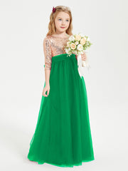 Sparkling Sequined Junior Bridesmaids Gown Emerald