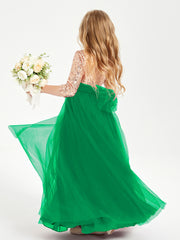 Sparkling Sequined Junior Bridesmaids Gown Emerald