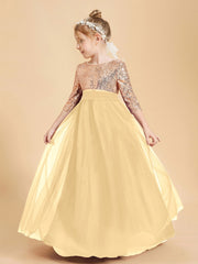 Sparkling Sequined Junior Bridesmaids Gown Gold