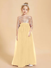 Sparkling Sequined Junior Bridesmaids Gown Gold