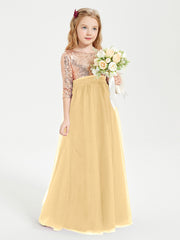 Sparkling Sequined Junior Bridesmaids Gown Gold
