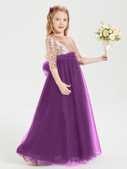 Sparkling Sequined Junior Bridesmaids Gown Grape