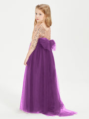 Sparkling Sequined Junior Bridesmaids Gown Grape