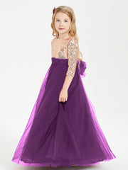 Sparkling Sequined Junior Bridesmaids Gown Grape