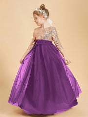 Sparkling Sequined Junior Bridesmaids Gown Grape