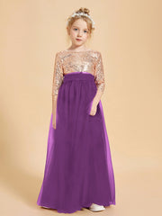 Sparkling Sequined Junior Bridesmaids Gown Grape