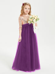 Sparkling Sequined Junior Bridesmaids Gown Grape