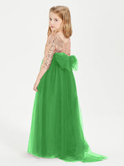 Sparkling Sequined Junior Bridesmaids Gown Green