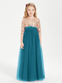 Sparkling Sequined Junior Bridesmaids Gown Ink Blue