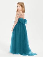 Sparkling Sequined Junior Bridesmaids Gown Ink Blue
