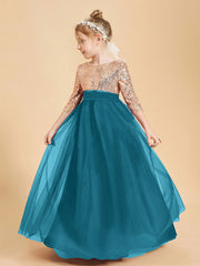 Sparkling Sequined Junior Bridesmaids Gown Ink Blue