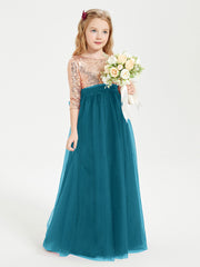 Sparkling Sequined Junior Bridesmaids Gown Ink Blue