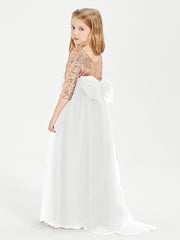 Sparkling Sequined Junior Bridesmaids Gown Ivory