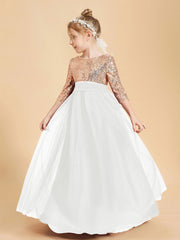 Sparkling Sequined Junior Bridesmaids Gown Ivory