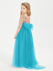 Sparkling Sequined Junior Bridesmaids Gown Jade