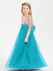 Sparkling Sequined Junior Bridesmaids Gown Jade
